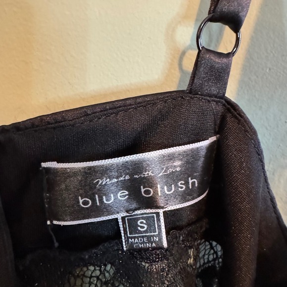 Blue Blush Women Romantic Sexy Lingerie Lace Trim Sleepwear Bodysuit Black Small - Picture 5 of 6